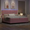 vidaXL LED Boxspringbett mit Matratze Rosa 200 x 200 cm Stoff