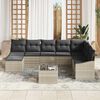 vidaXL Sofa Set mit Kissen 9 pcs Hellgrau Poly-Rattan