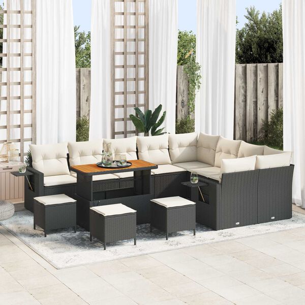 vidaXL Gartensofa-set 13 pcs Schwarz Poly-Rattan