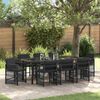 vidaXL Garten Essgruppe 9 pcs Schwarz Poly-Rattan