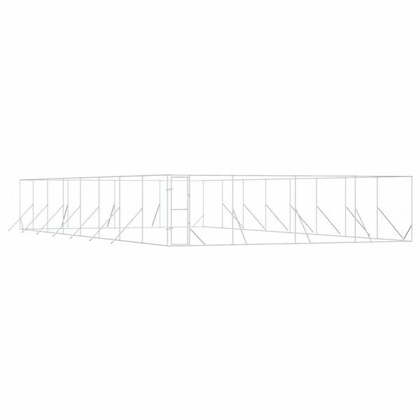 vidaXL Outdoor-Hundezwinger Silbern 8x16x2 m Verzinkter Stahl