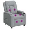 vidaXL Massagesessel mit Liegefunktion Hellgrau 75 x 95 x 100 cm Stoff