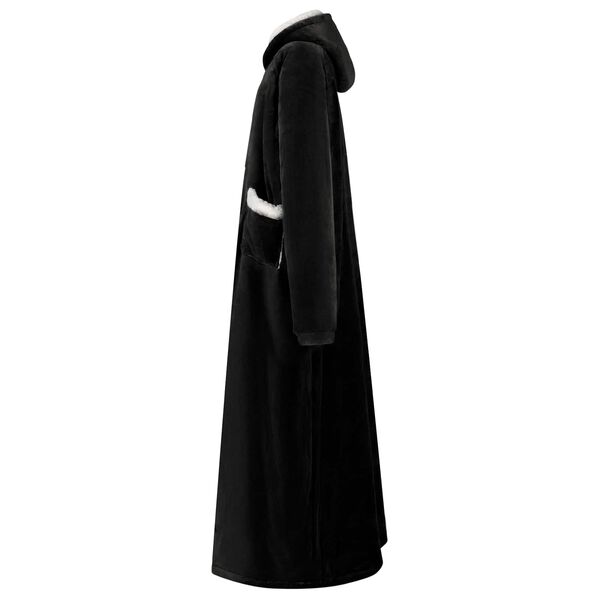 vidaXL Decken-Hoodie Schwarz XL Fleece und Flanell