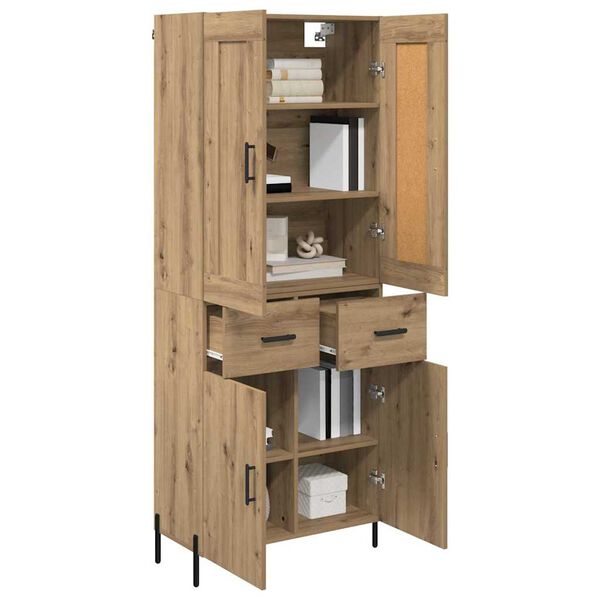vidaXL Highboard mit Schubladen 2 pcs Artisan-Eiche Holzwerkstoff