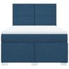 vidaXL Boxspringbett mit Matratze Blau 140x190 cm Stoff