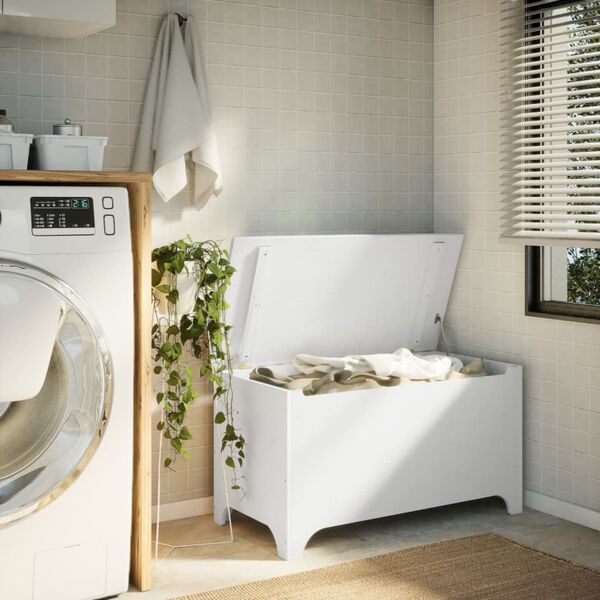 vidaXL Truhe mit Deckel RANA Wei&szlig; 100x49x54 cm Massivholz Kiefer