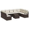 vidaXL Gartensofa-set mit Kissen 10 pcs Braun und Creme Poly-Rattan