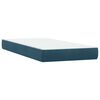 vidaXL Boxspringbett mit Matratze & LED Dunkelblau 80x220 cm Samt