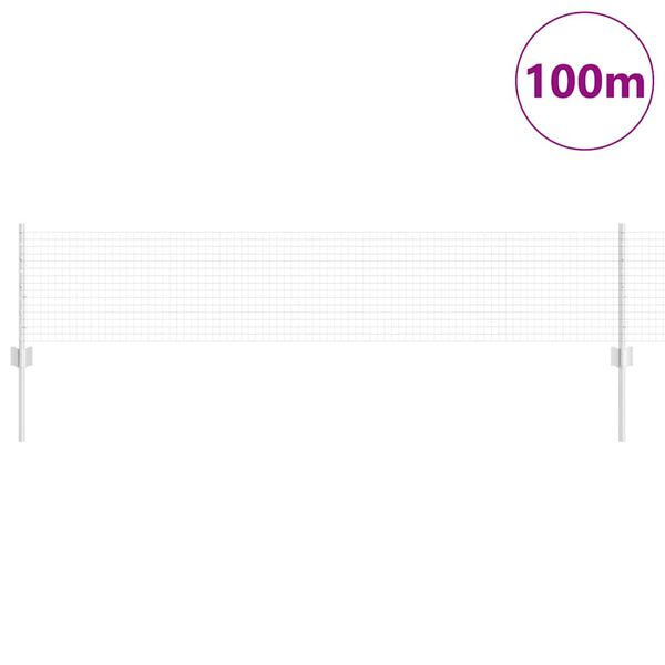 vidaXL Zaun mit Pfosten Silber 0,4 x 100 m Stahl
