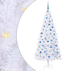 vidaXL K&uuml;nstlicher Weihnachtsbaum Wei&szlig; 210 cm PVC und Stahl