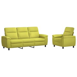 vidaXL Sofa-Set 2 pcs Hellgr&uuml;n Stoff
