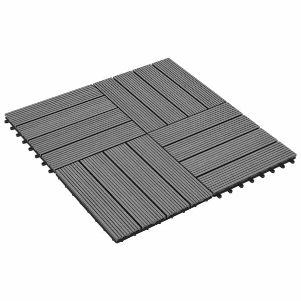 vidaXL Terrassenfliese 11 pcs Grau 30 x 30 cm WPC