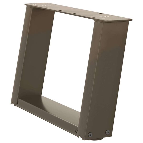 vidaXL Couchtischbeine U-Form 2 Stk. Naturstahl 50x(30-31) cm Stahl