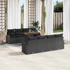 vidaXL Garten-Sofa-Set mit Speicher 9 pcs Schwarz Poly Rattan