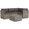 vidaXL 5-tlg. Garten-Lounge-Set mit Kissen Grau Poly Rattan