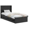 vidaXL Bettgestell mit Stauraum und Kopfteil Schwarz 90 x 190 cm