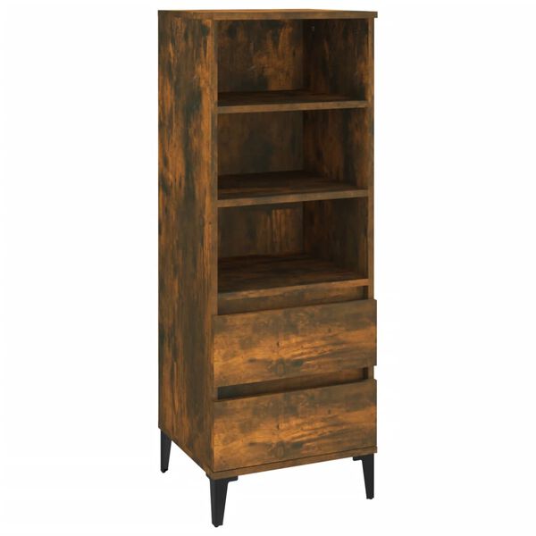vidaXL Highboard Räuchereiche 40x36x110 cm Holzwerkstoff