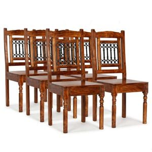 vidaXL Esszimmerst&uuml;hle 6 Stk. Massivholz Klassisch