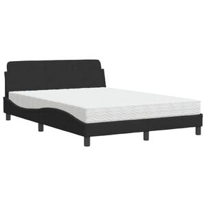 vidaXL Bett mit Matratze "Dover" Schwarz 120x200 cm Samt