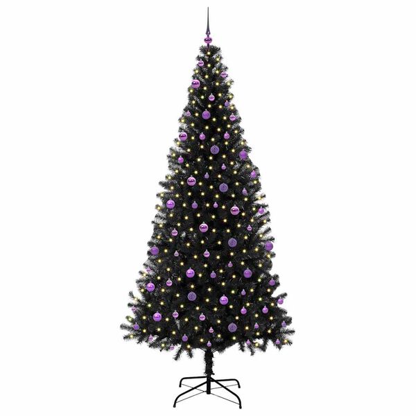 vidaXL Weihnachtsbaum mit 300 LEDs mit St&auml;nder Schwarz 240 cm PVC