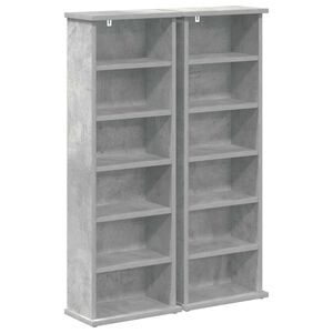 vidaXL CD Regal 2 Stk. Betongrau 60 x 17 x 92 cm Holzwerkstoff
