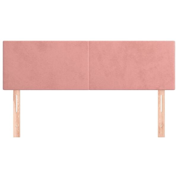 vidaXL Kopfteile Rosa 144x5x78/88 cm Samt