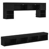 vidaXL TV Wand Einheiten mit LED 6 stk. Schwarz Eichen-Optik
