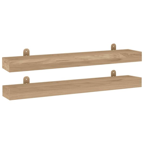 vidaXL Wandregale 2 Stk. 90x15x4 cm Massivholz Teak