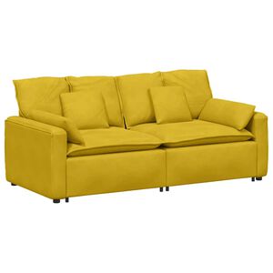 vidaXL Modulares Sofa mit Kissen Gelb