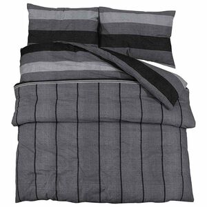 vidaXL Bettw&auml;sche-Set Dunkelgrau 225x220 cm Baumwolle