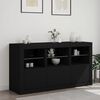 vidaXL Sideboard mit LED-Leuchten Schwarz 123x37x67 cm