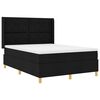 vidaXL Boxspringbett mit LED-Lichtleisten Schwarz 160 x 200 cm Stoff