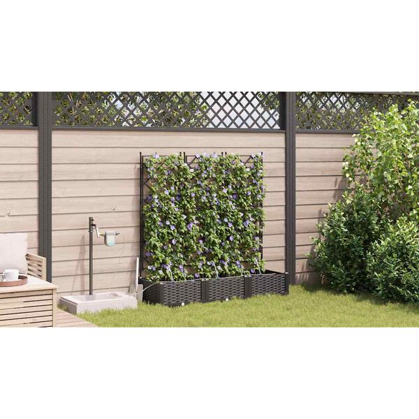 vidaXL Garten-Pflanzgef&auml;&szlig; 3 pcs Schwarz Stahl
