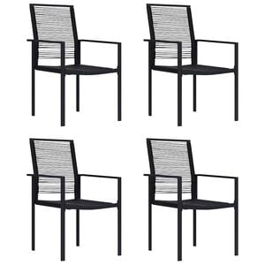 vidaXL Gartenst&uuml;hle 4 Stk. PVC Rattan Schwarz