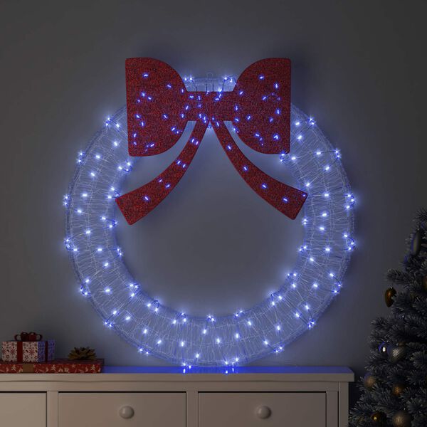 vidaXL Kranz mit 150 LEDs Blau 120 cm Acryl