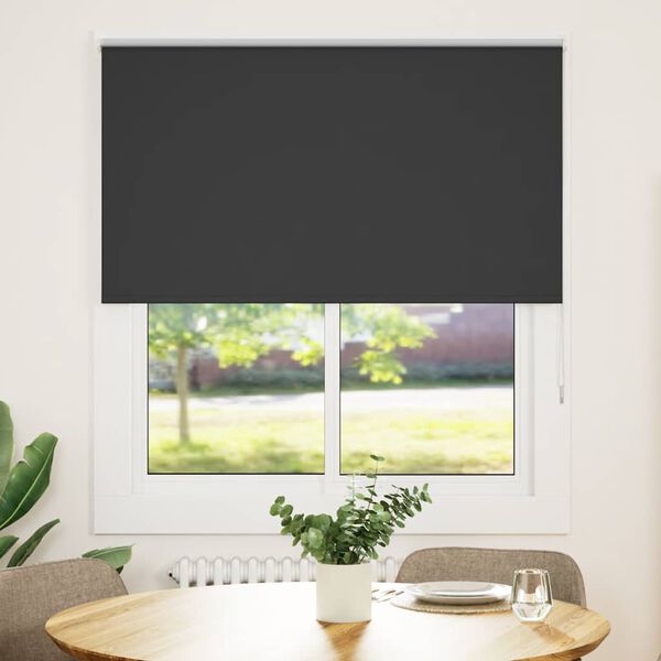 vidaXL Verdunkelungsrollo Schwarz 125x175 cm Stoffbreite 121,6 cm