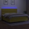 vidaXL Boxspringbett mit Matratze & LED Gr&uuml;n 200x200 cm Stoff