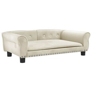 vidaXL Hundebett Creme 95x55x30 cm Samt