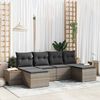 vidaXL Gartensofa-set mit Kissen 6 pcs Grau Poly-Rattan