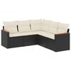 vidaXL Patio Sofa Set 5-Sitzer Black and Cream