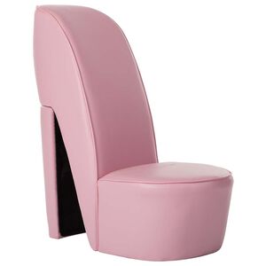 vidaXL Stuhl in St&ouml;ckelschuh-Form Rosa Kunstleder