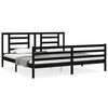 vidaXL Massivholzbett mit Kopfteil Schwarz 200x200 cm