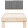 vidaXL Bettgestell mit gepolstertem Kopfteil Hellgrau 90 x 190 cm