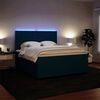 vidaXL Boxspringbett mit Matratze Blau 180x200 cm Samt