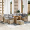 vidaXL Gartensofa-set mit Kissen 11 pcs Beige und Hellgrau Poly-Rattan