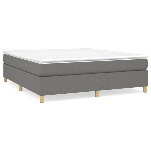 vidaXL Boxspringbett mit Matratze Dunkelgrau 180x200 cm Stoff