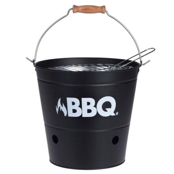 ProGarden Grilleimer BBQ 26 cm Mattschwarz