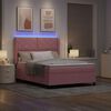 vidaXL LED Boxspringbett mit Matratze Rosa 140 x 190 cm Samt