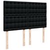 vidaXL Ottoman-Bett mit Matratze & LEDs Schwarz 140x200 cm Stoff