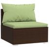 vidaXL 13-tlg. Garten-Lounge-Set mit Kissen Braun Poly Rattan
